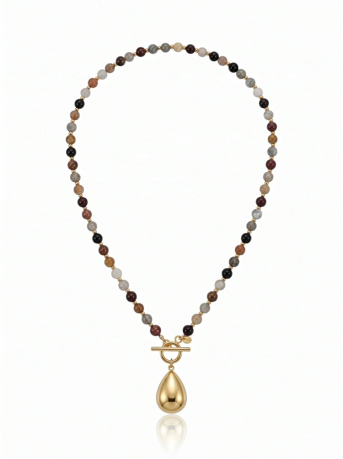 Kaia Earth Glow necklace with multicolored natural jasper beads