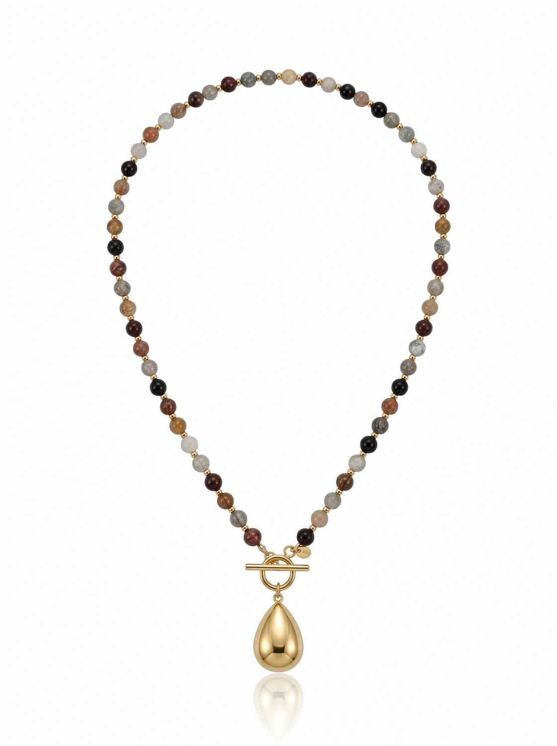 Kaia Earth Glow necklace with multicolored natural jasper beads