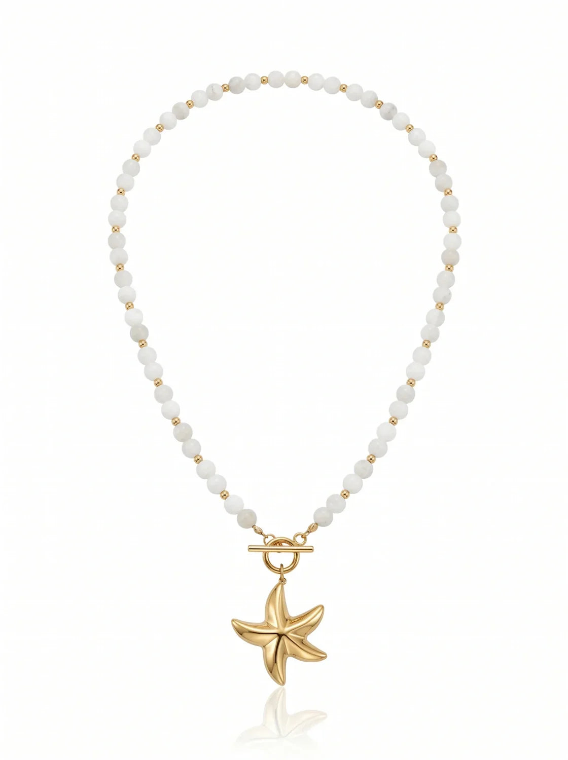Kaia white jade necklace in a soft neutral gemstone palette