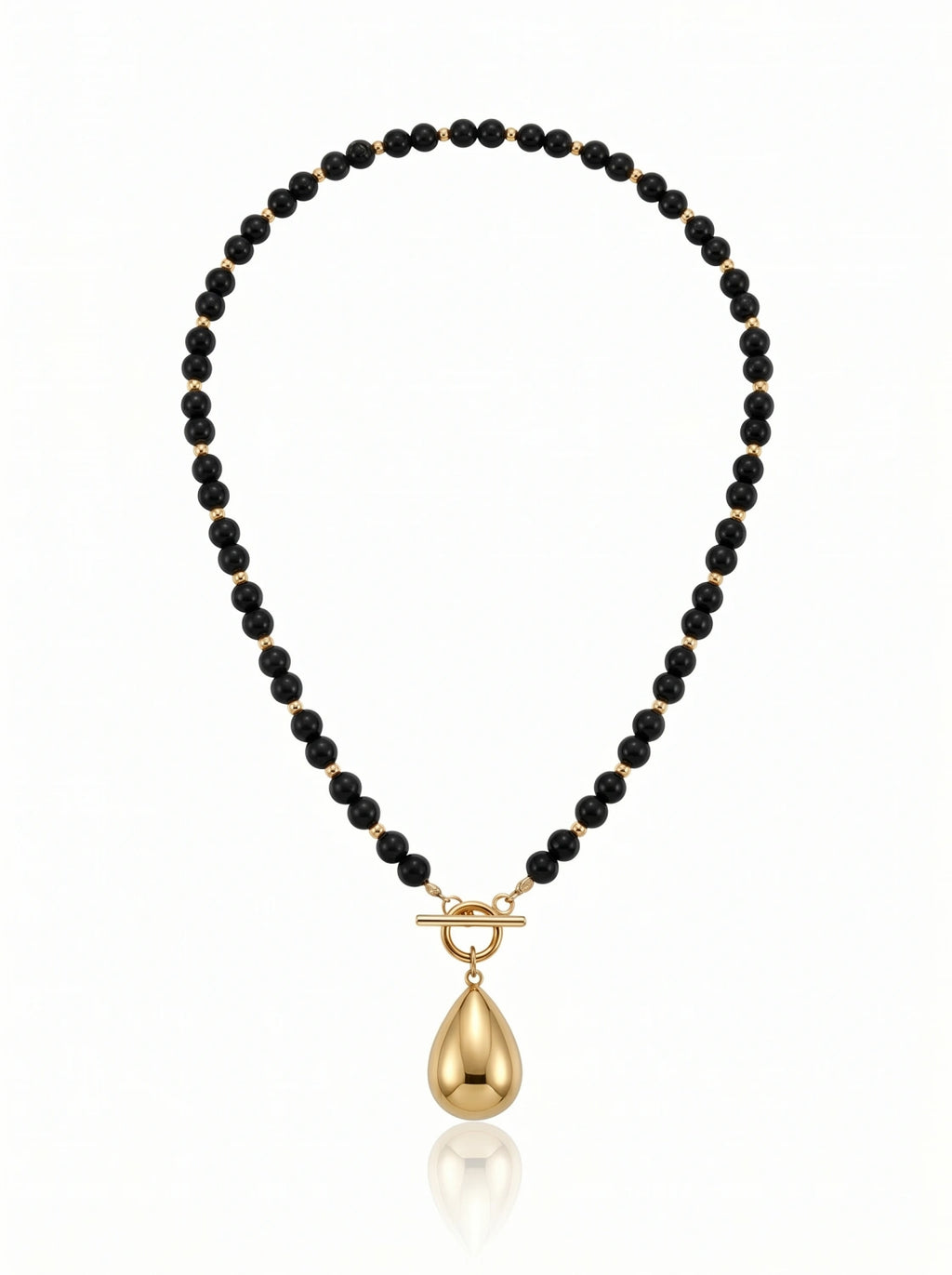 Kaia Night Drop – Black Agate Necklace