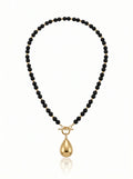 Kaia Night Drop – Black Agate Necklace