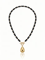 Kaia Night Drop – Black Agate Necklace