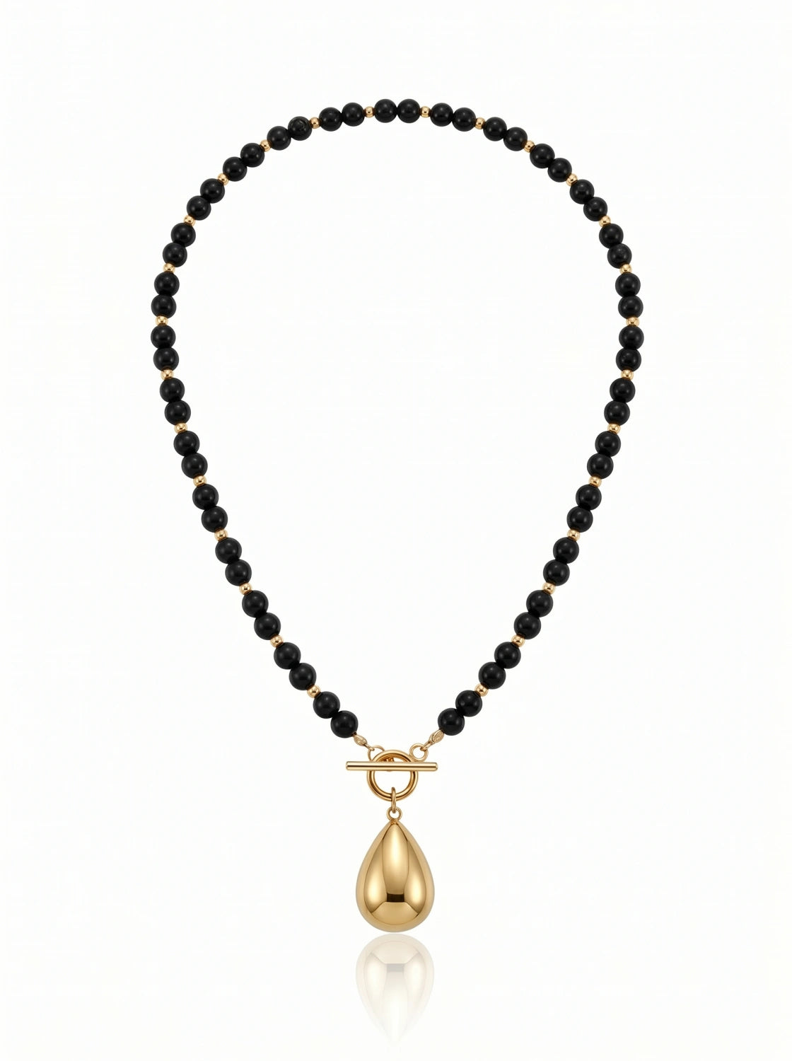 Kaia Night Drop – Black Agate Necklace