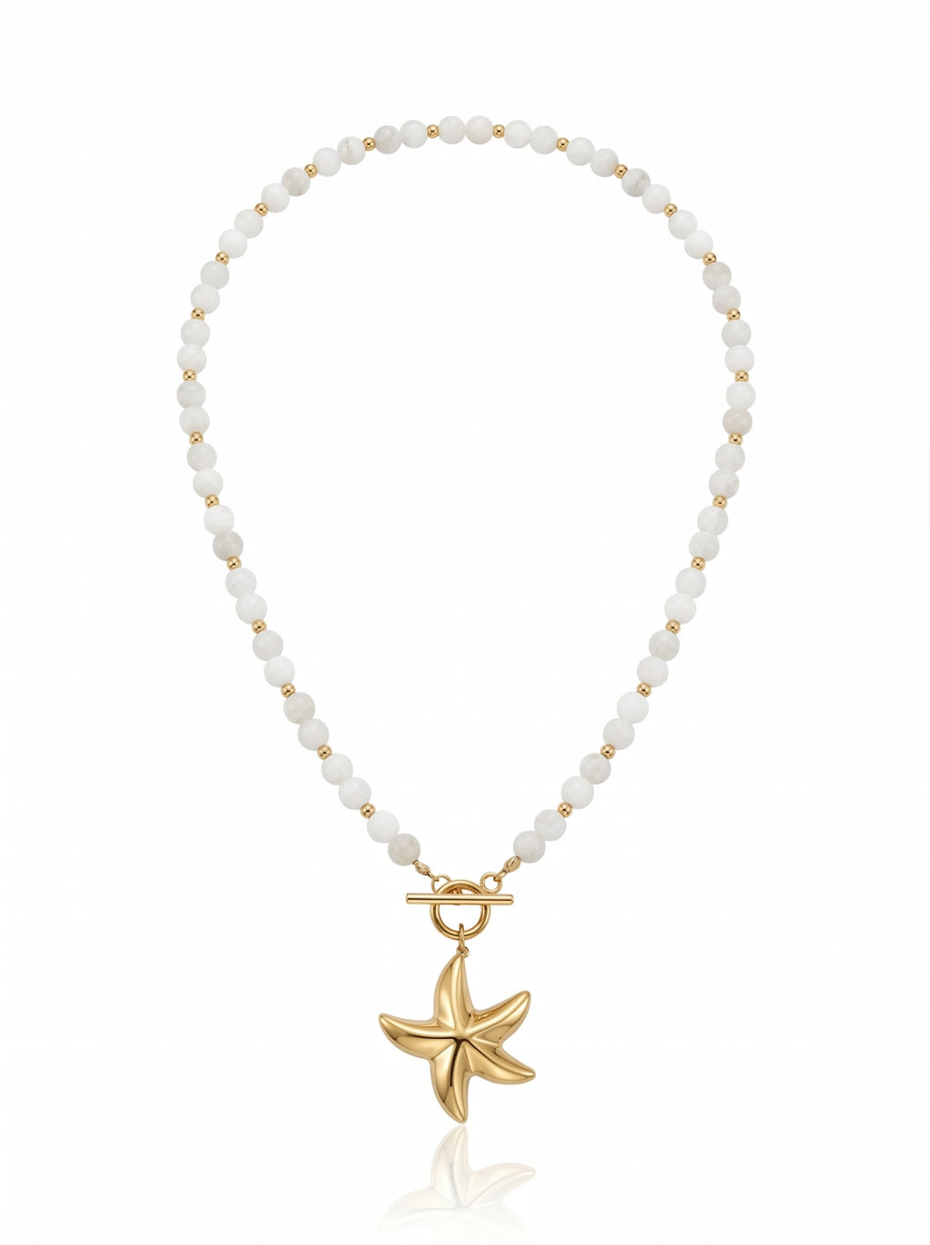 Kaia Pearly Shore – White Jade Necklace