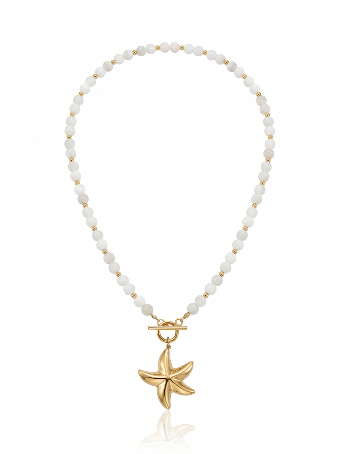 Kaia Pearly Shore – White Jade Necklace