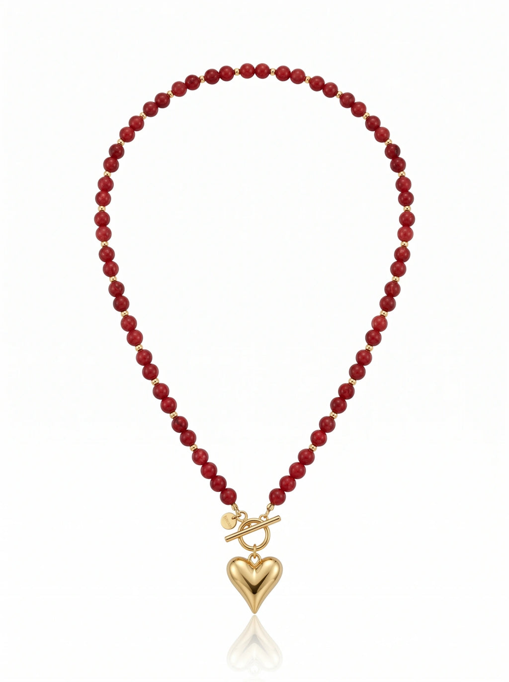 Kaia Ruby Heart – naszyjnik z czerwonego jadeitu
