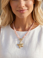 Kaia Sea Rose – Pink Opal Necklace