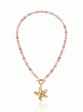 Kaia Sea Rose – Pink Opal Necklace