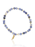 Elara Feather Sodalite bracelet with gold-tone feather charm