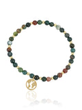 Elara World Dyed Agate bracelet with gold-tone world charm