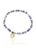 Elara World Sodalite bracelet with gold-tone world charm
