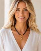 Kaia Night Drop – Black Agate Necklace