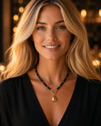 Kaia Night Drop – Black Agate Necklace