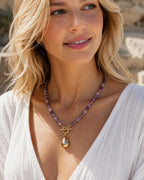 Kaia Violet Aura – Lepidolite Necklace